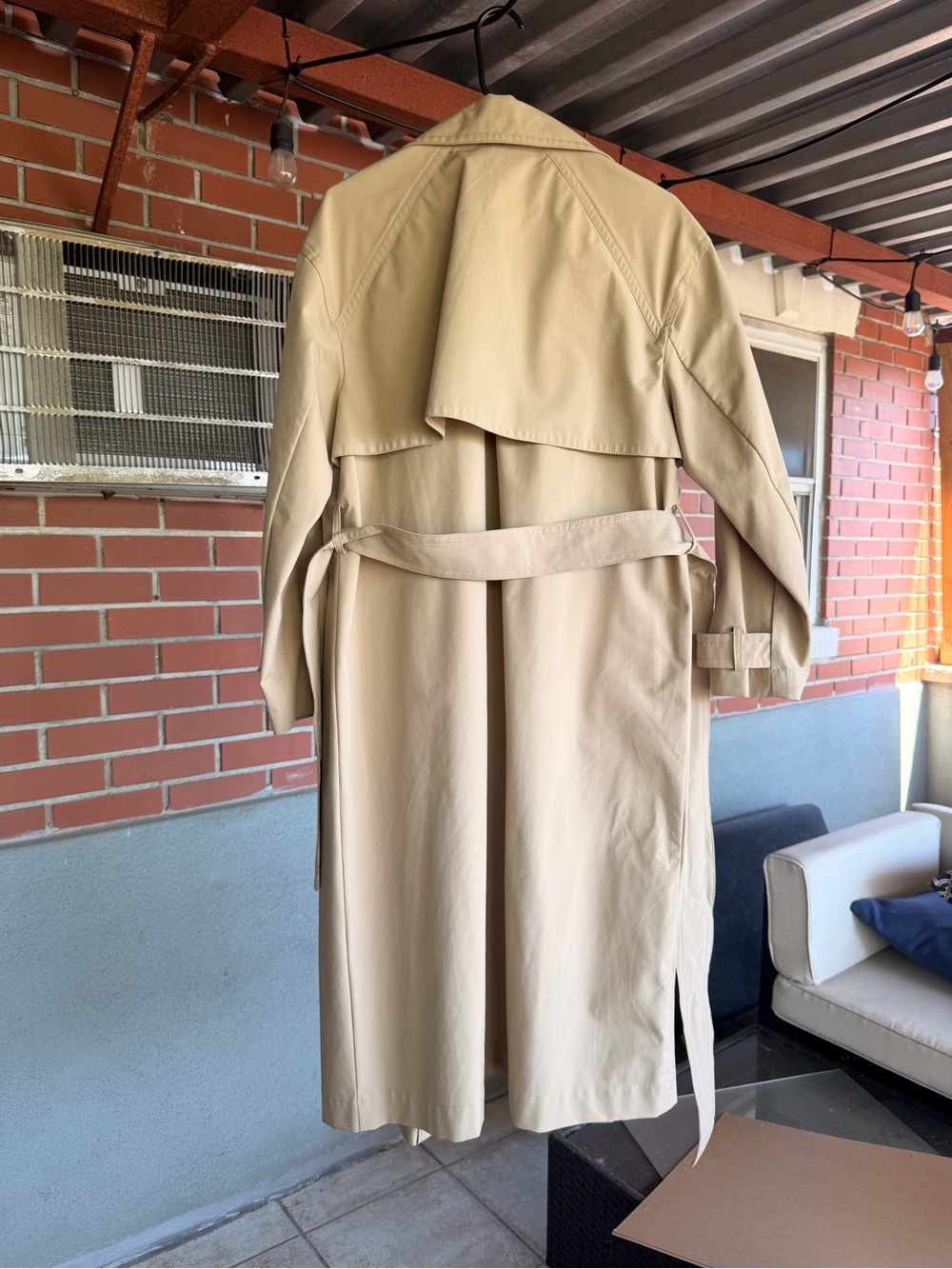 ZARA Beige Double-Breasted Trench Coat - Picture 5 of 5